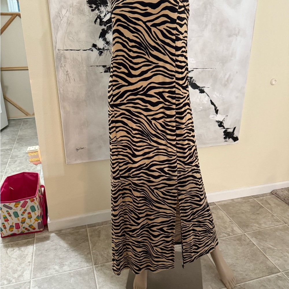Chico's Black and Tan Animal Print Skirt